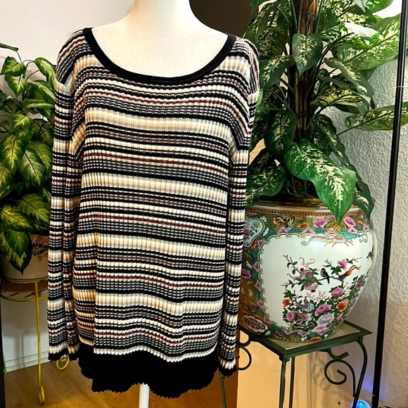 Emaline Sweaters - Emaline woman long-sleeve striped sweater size 2X